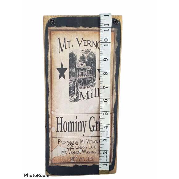 Mt Vernon Mills Hominy Grits Wooden Sign Kitchen Home Decor - Picture 3 of 4